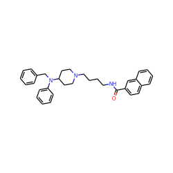 O=C(NCCCCN1CCC(N(Cc2ccccc2)c2ccccc2)CC1)c1ccc2ccccc2c1 ZINC000028869956