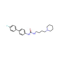 O=C(NCCCCN1CCCCC1)Nc1ccc(-c2ccc(F)cc2)cc1 ZINC000049047489