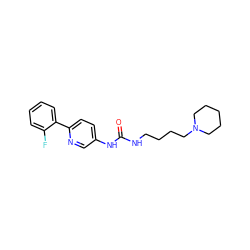 O=C(NCCCCN1CCCCC1)Nc1ccc(-c2ccccc2F)nc1 ZINC000049036427