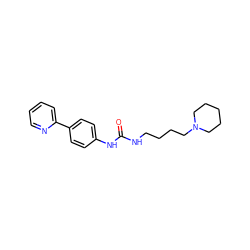 O=C(NCCCCN1CCCCC1)Nc1ccc(-c2ccccn2)cc1 ZINC000049089841