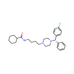 O=C(NCCCCN1CCN([C@@H](c2ccccc2)c2ccc(Cl)cc2)CC1)C1CCCCC1 ZINC000028869790