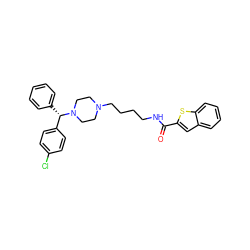 O=C(NCCCCN1CCN([C@@H](c2ccccc2)c2ccc(Cl)cc2)CC1)c1cc2ccccc2s1 ZINC000028869772