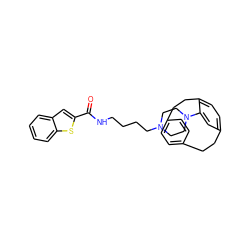 O=C(NCCCCN1CCN(c2cc3ccc2CCc2ccc(cc2)CC3)CC1)c1cc2ccccc2s1 ZINC000064549482