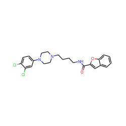 O=C(NCCCCN1CCN(c2ccc(Cl)c(Cl)c2)CC1)c1cc2ccccc2o1 ZINC000013525836