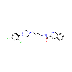 O=C(NCCCCN1CCN(c2ccc(Cl)cc2Cl)CC1)c1cc2ccccc2cn1 ZINC000013525839