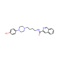 O=C(NCCCCN1CCN(c2ccc(O)cc2)CC1)c1cc2ccccc2cn1 ZINC000299837697