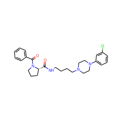 O=C(NCCCCN1CCN(c2cccc(Cl)c2)CC1)[C@@H]1CCCN1C(=O)c1ccccc1 ZINC000036435477