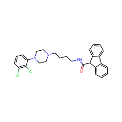 O=C(NCCCCN1CCN(c2cccc(Cl)c2Cl)CC1)C1c2ccccc2-c2ccccc21 ZINC000013534337