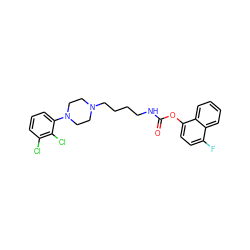 O=C(NCCCCN1CCN(c2cccc(Cl)c2Cl)CC1)Oc1ccc(F)c2ccccc12 ZINC000653842767