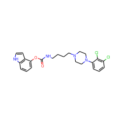 O=C(NCCCCN1CCN(c2cccc(Cl)c2Cl)CC1)Oc1cccc2[nH]ccc12 ZINC000653852835