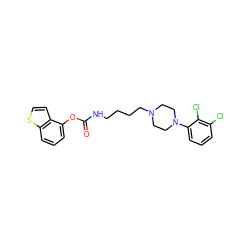 O=C(NCCCCN1CCN(c2cccc(Cl)c2Cl)CC1)Oc1cccc2sccc12 ZINC000653843967