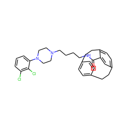 O=C(NCCCCN1CCN(c2cccc(Cl)c2Cl)CC1)c1cc2ccc1CCc1ccc(cc1)CC2 ZINC000036215315