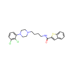 O=C(NCCCCN1CCN(c2cccc(Cl)c2Cl)CC1)c1cc2ccccc2s1 ZINC000013491634