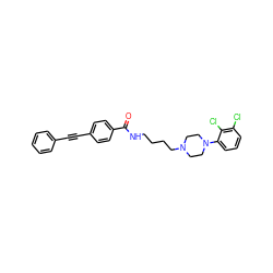 O=C(NCCCCN1CCN(c2cccc(Cl)c2Cl)CC1)c1ccc(C#Cc2ccccc2)cc1 ZINC000028868984