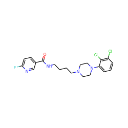 O=C(NCCCCN1CCN(c2cccc(Cl)c2Cl)CC1)c1ccc(F)nc1 ZINC000028525229