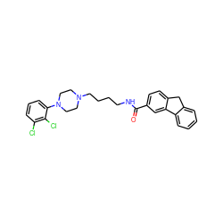 O=C(NCCCCN1CCN(c2cccc(Cl)c2Cl)CC1)c1ccc2c(c1)-c1ccccc1C2 ZINC000013588508