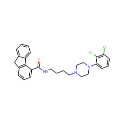 O=C(NCCCCN1CCN(c2cccc(Cl)c2Cl)CC1)c1cccc2c1-c1ccccc1C2 ZINC000013534372