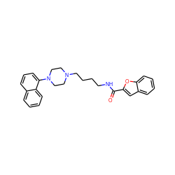 O=C(NCCCCN1CCN(c2cccc3ccccc23)CC1)c1cc2ccccc2o1 ZINC000473084245