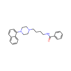 O=C(NCCCCN1CCN(c2cccc3ccccc23)CC1)c1ccccc1 ZINC000149586702