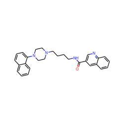 O=C(NCCCCN1CCN(c2cccc3ccccc23)CC1)c1cnc2ccccc2c1 ZINC000219216555