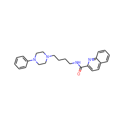 O=C(NCCCCN1CCN(c2ccccc2)CC1)c1ccc2ccccc2n1 ZINC000165349658