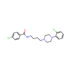 O=C(NCCCCN1CCN(c2ccccc2Cl)CC1)c1ccc(Cl)cc1 ZINC000040576772