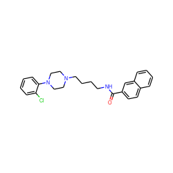 O=C(NCCCCN1CCN(c2ccccc2Cl)CC1)c1ccc2ccccc2c1 ZINC000001546698