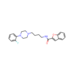 O=C(NCCCCN1CCN(c2ccccc2F)CC1)c1cc2ccccc2o1 ZINC000299837693