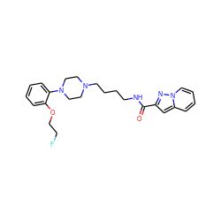 O=C(NCCCCN1CCN(c2ccccc2OCCF)CC1)c1cc2ccccn2n1 ZINC001772574848