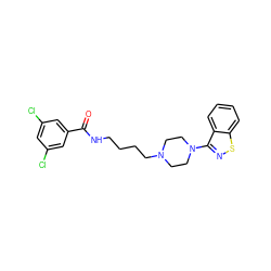 O=C(NCCCCN1CCN(c2nsc3ccccc23)CC1)c1cc(Cl)cc(Cl)c1 ZINC000013747164