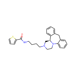 O=C(NCCCCN1CCN2c3ccccc3Cc3ccccc3[C@@H]2C1)c1cccs1 ZINC000028869879