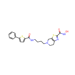 O=C(NCCCCN1CCc2nc(C(=O)NO)sc2C1)c1ccc(-c2ccccc2)s1 ZINC000084652916