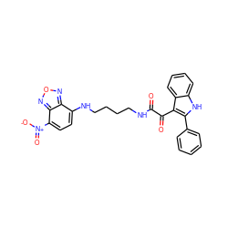 O=C(NCCCCNc1ccc([N+](=O)[O-])c2nonc12)C(=O)c1c(-c2ccccc2)[nH]c2ccccc12 ZINC000014977733