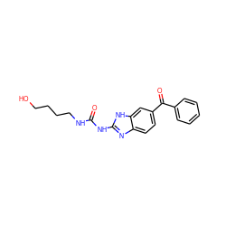 O=C(NCCCCO)Nc1nc2ccc(C(=O)c3ccccc3)cc2[nH]1 ZINC000084688661