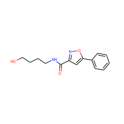 O=C(NCCCCO)c1cc(-c2ccccc2)on1 ZINC000095572428