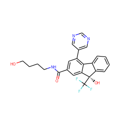 O=C(NCCCCO)c1cc(-c2cncnc2)c2c(c1)[C@](O)(C(F)(F)F)c1ccccc1-2 ZINC000144821205