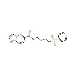 O=C(NCCCCS(=O)(=O)c1ccccc1)c1ccc2nccn2c1 ZINC000103241095