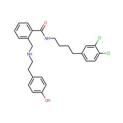 O=C(NCCCCc1ccc(Cl)c(Cl)c1)c1ccccc1CNCCc1ccc(O)cc1 ZINC000013589120