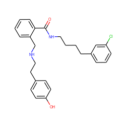 O=C(NCCCCc1cccc(Cl)c1)c1ccccc1CNCCc1ccc(O)cc1 ZINC000013589114