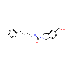 O=C(NCCCCc1ccccc1)N1Cc2ccc(CO)cc2C1 ZINC000166628104