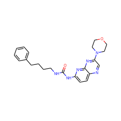 O=C(NCCCCc1ccccc1)Nc1ccc2ncc(N3CCOCC3)nc2n1 ZINC000169704103