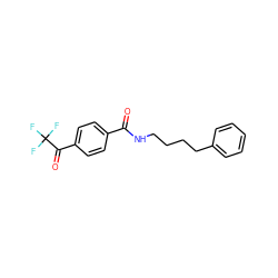 O=C(NCCCCc1ccccc1)c1ccc(C(=O)C(F)(F)F)cc1 ZINC000028880535