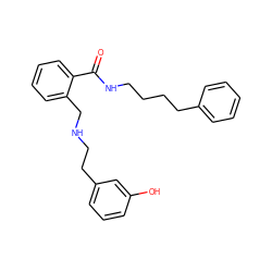 O=C(NCCCCc1ccccc1)c1ccccc1CNCCc1cccc(O)c1 ZINC000013589109