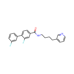 O=C(NCCCCc1cccnc1)c1ccc(-c2cccc(F)c2)c(F)c1 ZINC000029487103