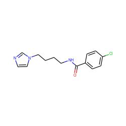 O=C(NCCCCn1ccnc1)c1ccc(Cl)cc1 ZINC000027564702