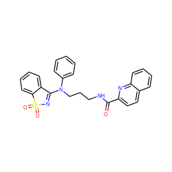 O=C(NCCCN(C1=NS(=O)(=O)c2ccccc21)c1ccccc1)c1ccc2ccccc2n1 ZINC000064540207