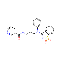 O=C(NCCCN(C1=NS(=O)(=O)c2ccccc21)c1ccccc1)c1cccnc1 ZINC000064549671