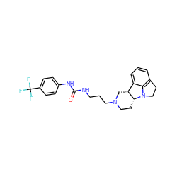 O=C(NCCCN1CC[C@@H]2[C@H](C1)c1cccc3c1N2CC3)Nc1ccc(C(F)(F)F)cc1 ZINC000013443435