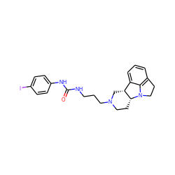 O=C(NCCCN1CC[C@@H]2[C@H](C1)c1cccc3c1N2CC3)Nc1ccc(I)cc1 ZINC000013443446