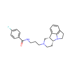 O=C(NCCCN1CC[C@@H]2[C@H](C1)c1cccc3c1N2CC3)c1ccc(F)cc1 ZINC000013443402